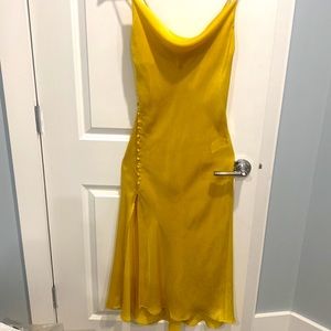Yellow satin dress from ZARA